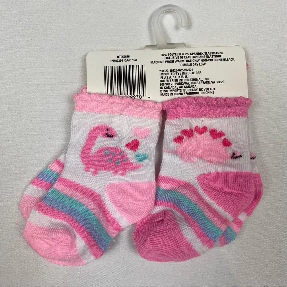 NWT Angel of‎ Mine 2 Pairs of Baby Socks Dinosaurs